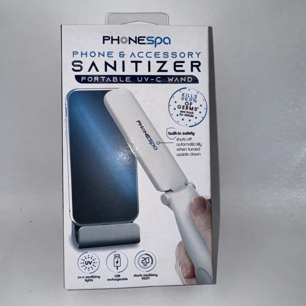 PHONE SPA Cell Phone & Accessory Portable Sanitizer Tzumi White UV-C NEW